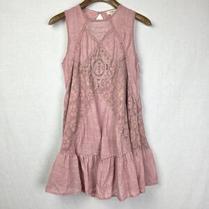 Umgee Mauve Lace Sleeveless Boho Dress M